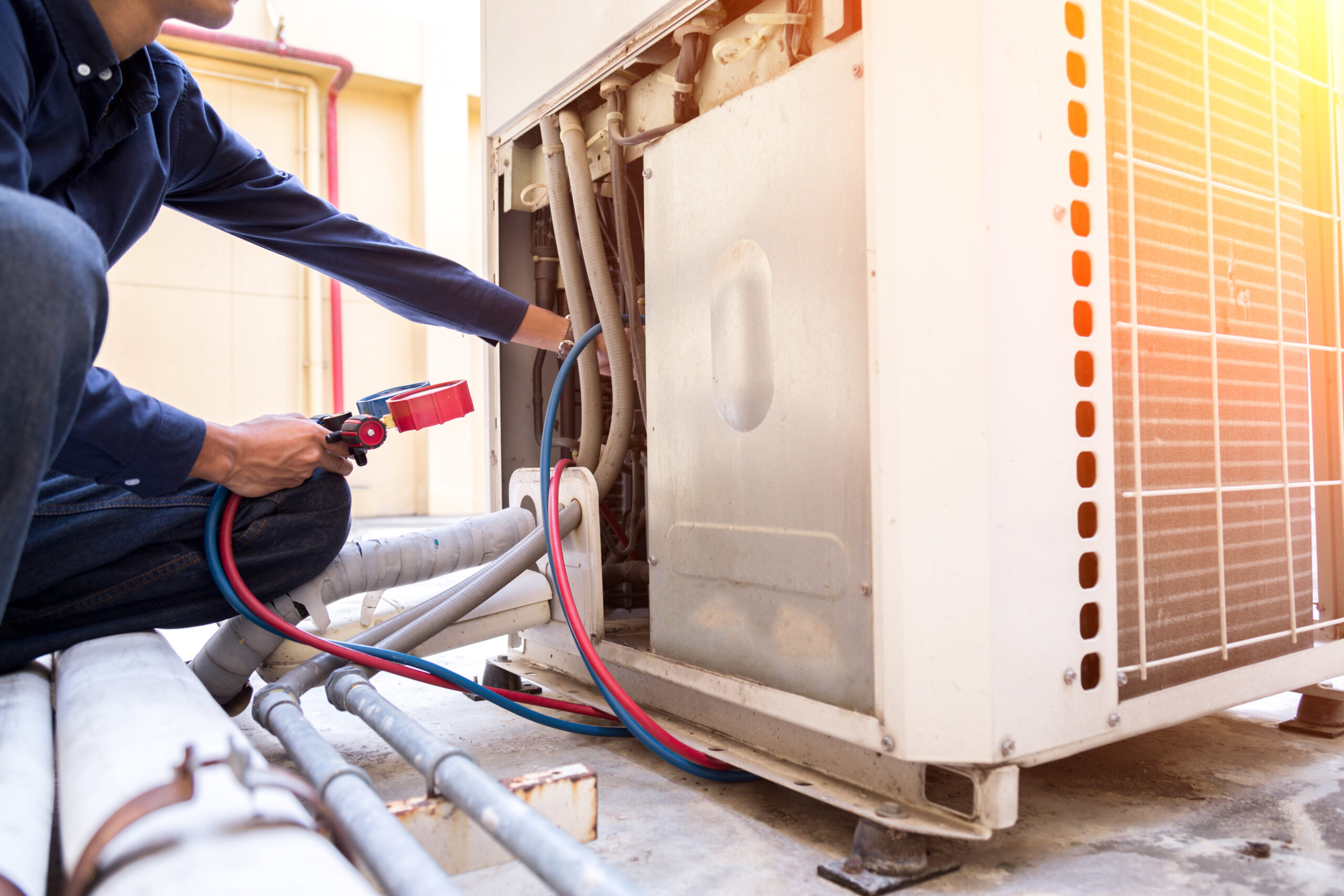 HVAC services Mission Hills technician performing maintenance